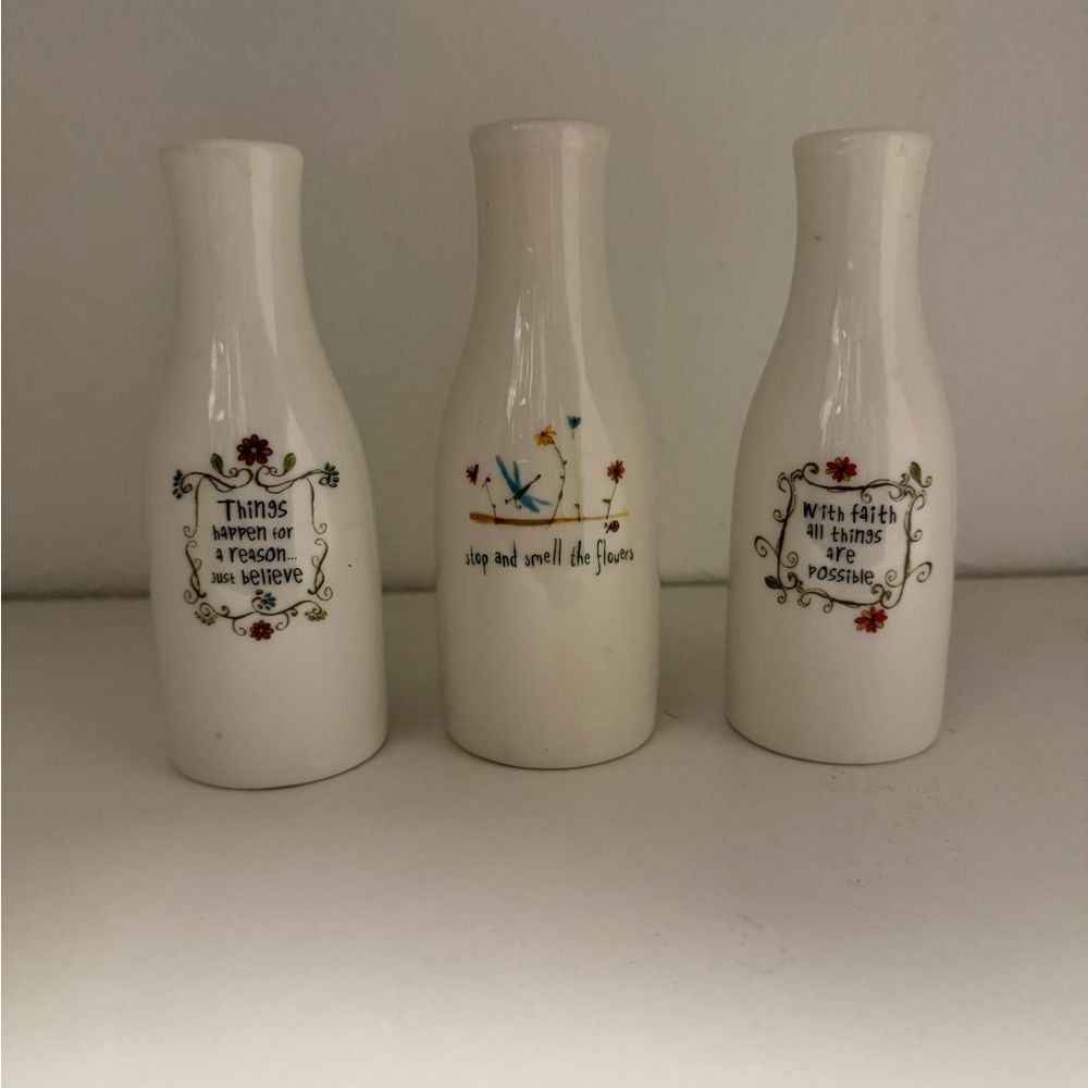 Inspirational White Ceramic Bud Vases Set